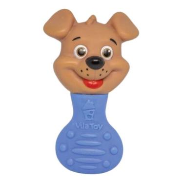 Imagem de Mordedor E Chocalho Bebê Macio Massageador Gengiva Seguro Silicone Den