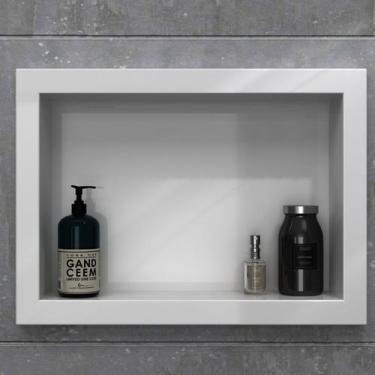Imagem de Nicho para Banheiro Mármore Sintético 45,2x10x33cm - Móveis Bosi