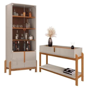 Imagem de Sala de Jantar Lizz com Cristaleira e Aparador - Casa D, Off White/Ced