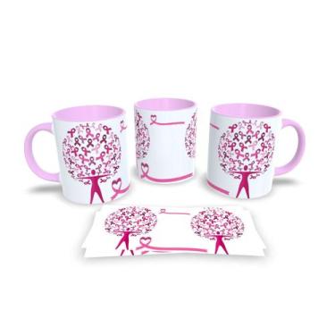 Imagem de Canecas Rosa de Porcelana Personalizadas Outubro Rosa - Estampa Sublim
