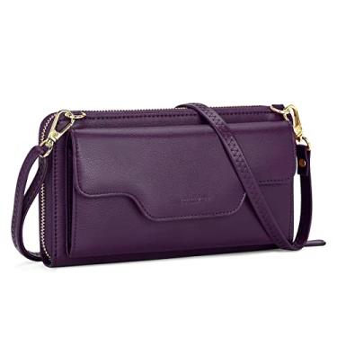 Imagem de nuoku Bolsas de ombro femininas pequenas, bolsas de mão para mulheres com porta-cartão de crédito, 2 - Roxo