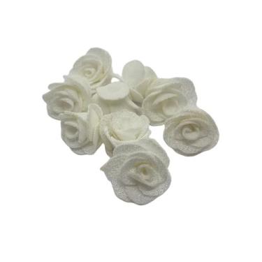 Imagem de Aplique Flor Tecido Para Laços e Tiaras - Comercial Apetrechos, branca