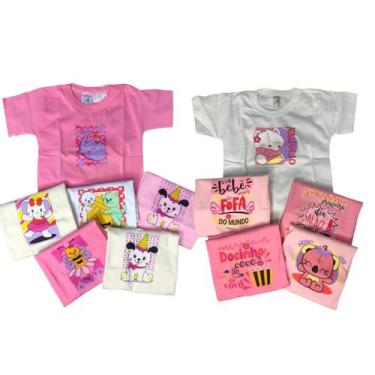 Imagem de Kit 6 pçs Camiseta com Estampa Bebê Menino-Menina - Confecções Passinh