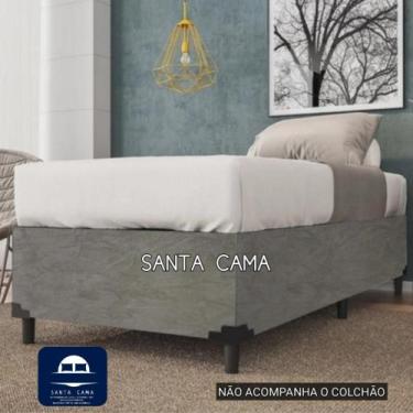 Imagem de Base Cama Box Solteirão Luna I - 188x0,88 - Santa Cama (Cinza)