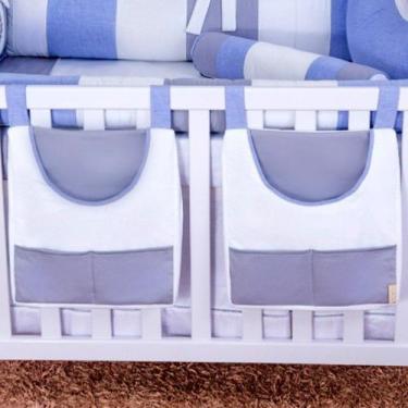 Imagem de Porta Fraldas Urso Théo Branco e Cinza 2 peças - Giz de Cor