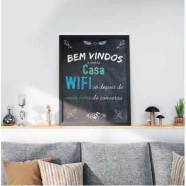 Imagem de Quadro Decorativo Moldura Preta 30x40cm Wifi Lousa - Gueds Store