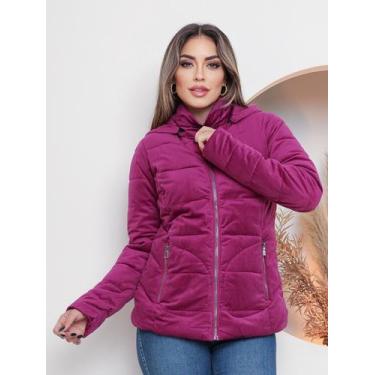 Imagem de Jaqueta Feminina Corduroy Veludo com Capuz Removível - ALTO ESTILO, Fu