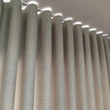 Imagem de Cortina Wave Trilho Suíço Sob Medida Linho Com Blackout 4,00x2,60 Luxo