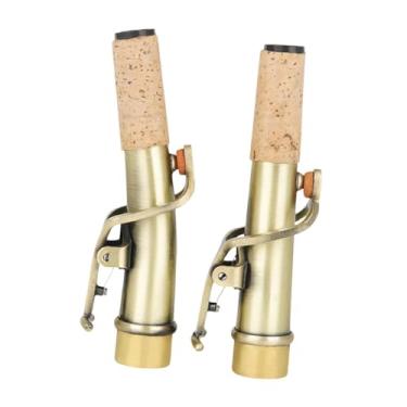 Imagem de MERIGLARE 2 peças de braço de saxofone soprano vintage, braço de saxofone reto e curvo, peça de reposição, bocal de saxofone e braço para sax
