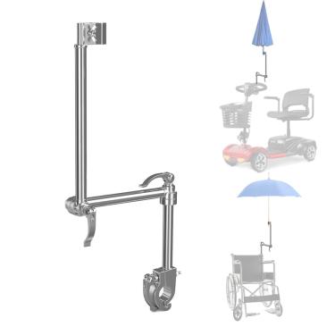Imagem de Suporte de guarda-chuva de scooter de mobilidade - Acessórios de braçadeira dobrável de aço inoxidável para cadeira de rodas, carrinho de bebê (B)