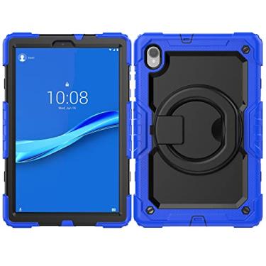 Imagem de Compatible with Lenovo Tab M10 Plus 10.3 Inch 2020 2nd Gen/K10 10.3" TB-X606F/TB-X606X/TB-X6C6F/TB-X6C6X Case with Screen Protector,Rugged Silicone Case Cover with Stand Hand/Shoulder Strap(Blue)