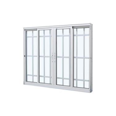 Imagem de Janela de Correr em Alumínio Branco Caribe Max 60x120x10,2cm 4 Folhas 