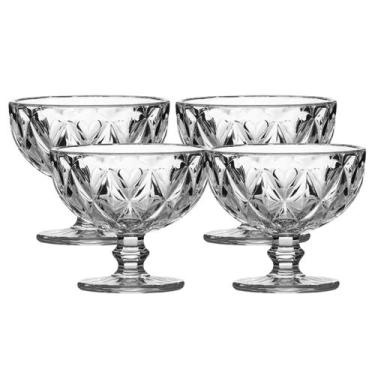 Imagem de Kit Taças Sobremesas 335ML Modelo Vidro Diamante - 4 Unidades - ECOS