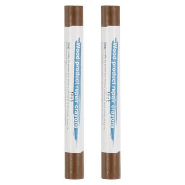 Imagem de PATIKIL Giz de cera para reparo de móveis, 2 peças de bastões de enchimento de madeira de cera de cera para arranhões Mesas de madeira para furos de piso de madeira, teca