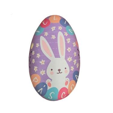 Imagem de Porta Doces Tema Pascoa Ovo em Lata Aluminio Pintado Lilás  - ROSRO