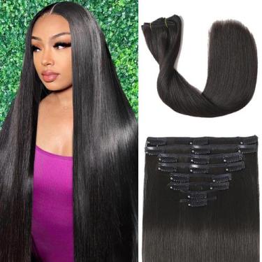 Imagem de Extensões de Cabelo Tebelove - Clip in, Cabelo Humano 100g, 16"