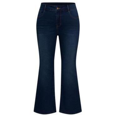 Imagem de Jeans Femininos Hanna Nikole Flare - Cintura Alta - Tamanho Plus