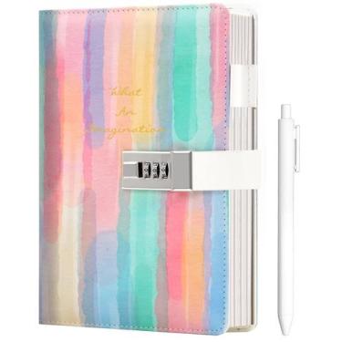 Imagem de Diário CAGIE com Cadeado para Meninas (8-12 anos) - 192 Páginas e Cane