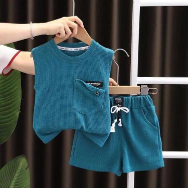 Imagem de Conjunto Infantil de Verão 2 Peças - Colete e Shorts para Bebês e Cria