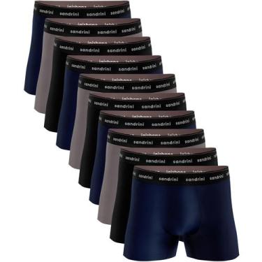 Imagem de Kit 10 Cuecas Boxer Sandrini Algodão Conforto Masculino Adulto, Sortid