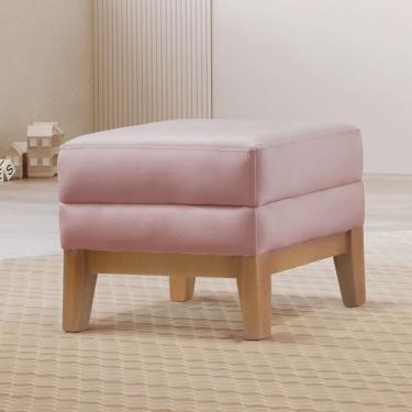 Imagem de Puff Retangular para Sala Áquila Estilosa Rosa