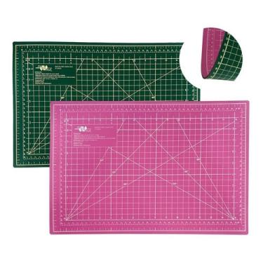 Imagem de Base Mesa Apoio De Corte A3 45x30 Duas Cores Verde E Rosa