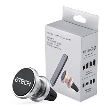 Imagem de Suporte magnético para celular para carro, suporte magnético etech universal para iPhone X/8 Plus/7/6S/5S, Galaxy S5/S6/S7/S8/S9, Google Pixel, LG, outros smartphones, Prata