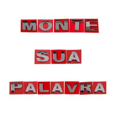 Imagem de Kit Emblemas Letras - Monte sua Palavra até 6 Letras - Mundiflex