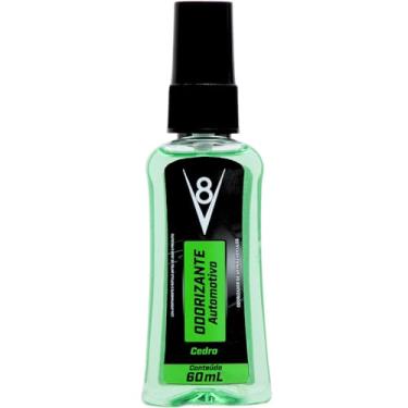 Imagem de V8, Perfumador de ambientes para automóveis (Aromatizador de ar) em Spray, Aroma Cedro, 60 ml, Verde