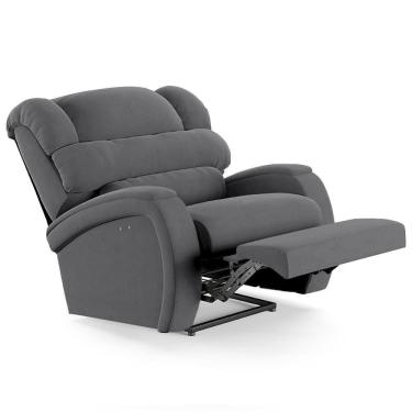 Imagem de Poltrona Do Papai Reclinável Kalie Power Touch Usb Fh9 Veludo Cinza - Mpozenato