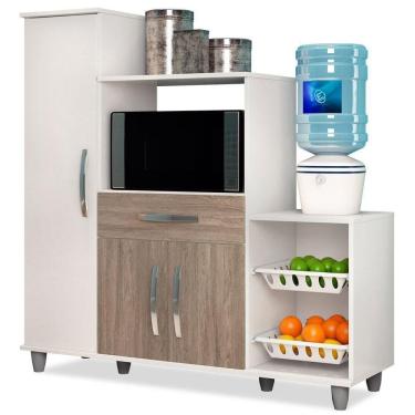 Imagem de Armário De Cozinha Com Fruteira E Nicho Ibiza - Lumil Móveis Branco