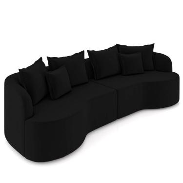 Imagem de Sofá 4 Lugares 270cm Orgânico Quito K04 Veludo Preto - Mpozenato