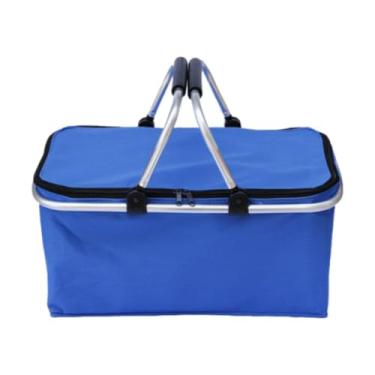 Imagem de SiaBiced Bolsa de cesta de isolada dobrável Multryuse Practical Lightweight Bag Cesto ao ar livre para pesca com churrasco, Azul