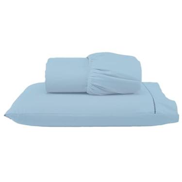 Imagem de Roupa de Cama Lençol Solteiro 200 Fios Algodão 2 Peças em Ponto Palito Anti-Pilling com Toque Suave Premium