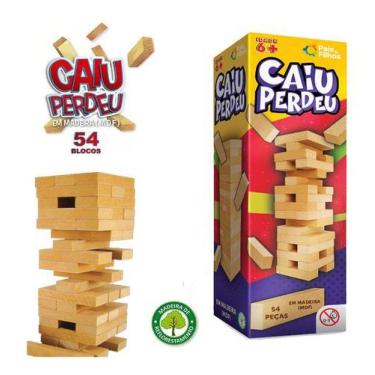 Imagem de Jogo Brinquedo Infantil Torre 54pçs Caiu Perdeu Equilíbrio - Pais e Fi