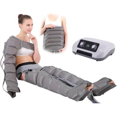 Imagem de Máquina de drenagem linfática, máquina de massager de compressão de ar elétrico, a perna da cintura envolve o pé da máquina de massagem da panturrilha relaxam a circulação sanguínea, o tempo