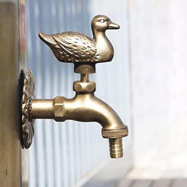 Imagem de Tapeta de torneira retrô Taça de torneira decorativa Torneira de cobre Tap Machine Torneira Torneira Antique Bend Map pátio da varanda do jardim fora da torneira de rega de animais