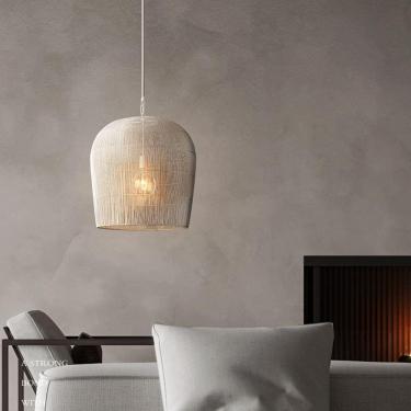 Imagem de Rústico boho pendente de mão clara de vime de vime pendurado cesta de gaiolas de teto grande lustre de lustre de decoração de decoração de decoração da fazenda para restaurantes de quarto da