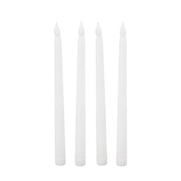 Imagem de GRCFUMO 4 PCs lideraram velas, velas sem chamas, fumaça sem chamas de luminária de luz quente e sem chamas de luz LED de LED de LED (White)