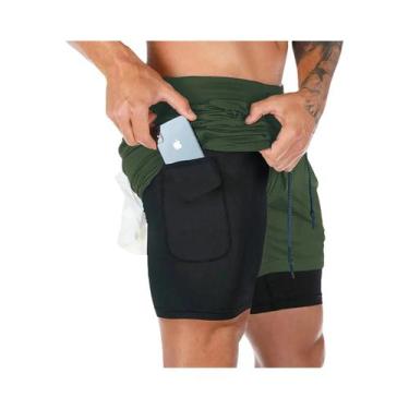 Imagem de Shorts de Corrida 2 em 1 Masculino - Elástico, Secagem Rápida, com Bol