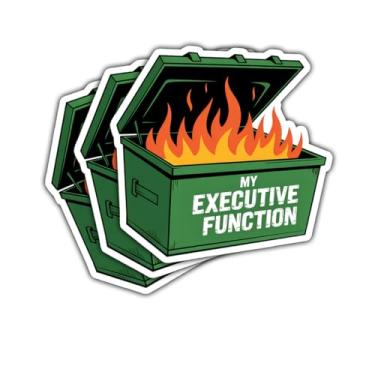 Imagem de 3 peças My Executive Function Dumpster Fire Sticker Gift Mental Health Dumpster Fire Response Team Sticker My Executive Function Adesivos Vinil Decalque de Carro para Laptop Garrafa de Água Caixa de
