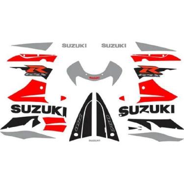 Imagem de Kit Adesivo Compatível Gsxr 750 2002 Vermelha Prata 75002vp - SPTS