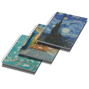 Imagem de Caderno Espiral Capa Dura, A5 210x150mm, 80 Folhas, Van gogh, Frases estoicas (3 UN)