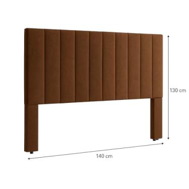 Imagem de Cabeceira com Pés para Cama Box Casal 1,60 Suede, Estofada Confortável, 4 Cores Disponiveis, Instalação Fácil e Design Moderno (MARROM)