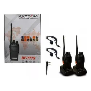 Imagem de Kit 2 Radios comunicador Walk Talk 777s Kapbom 16 canais Baofeng com A