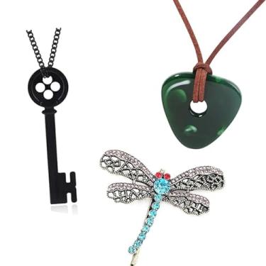 Imagem de Dymoan Óculos de botão Coraline Merchandise chaveiro colar anime cosplay fantasia acessórios para Halloween (conjunto Coraline 3)