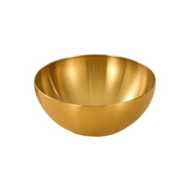 Imagem de Bacia doméstica coreana de aço inoxidável simples e requintada cozinha assando tigela grande para ovos - ouro 20 cm