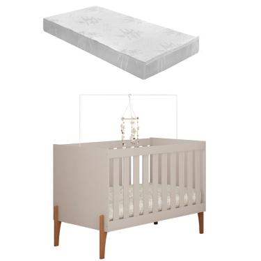 Imagem de Berço Mini Cama Bebê Infantil Iris Retro + Colchao Toraflex