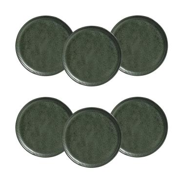 Imagem de Conjunto de Pratos de Sobremesa Porto Brasil Linhas Greenery 21,5cm - 6 Peças