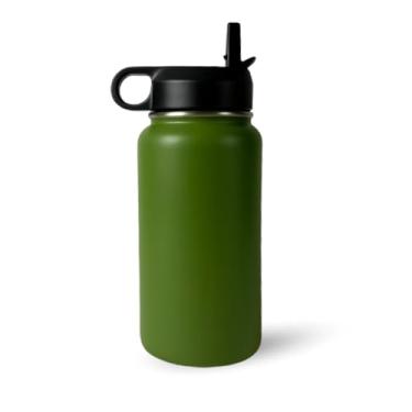 Imagem de Garrafa Térmica Com Canudo P-1599 1000ML - Bruthal Sports (VERDE MILITAR)